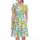 thumbnail image 1 of Disketp Funny Dinosaurs on Stripes para Vestido de Manga Corta para Mujeres, Vestidos de Verano para Mujeres, Casual y Holgado para la Playa, 1 of 6