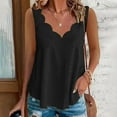 thumbnail image 6 of Plus Size Tank Tops for Woman V-Neck Vest Top – Comfortable, Breathable, Casual Scallop Hem Tank Tops, 6 of 7