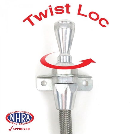 American Shifter C4 Billet & Stainless Steel Braid Locking Transmission Dipstick with Firewall & Transmission Mount
