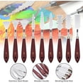 thumbnail image 3 of 9 Pcs Palette Knife, Oil Painting Knife Set, Stainless Steel Blade and Wooden Handle Basic Painting Tool Set for Oil and Acrylic Painting, 3 of 9