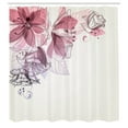 thumbnail image 3 of Ambesonne Flowers Shower Curtain, Buds Leaf Themed Print Art, 69"Wx75"L, Dried Rose Mauve, 3 of 5