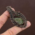 thumbnail image 3 of Natural Dragon Jasper Gemstone Handmade Copper Wire Wrap Pendant 2.95", 3 of 4