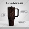thumbnail image 3 of Tortoise Shell 40oz Traveler HandleStainless Steel Large Capacity.Thermos Cup Ergonomic DesignVacuum Insulated Leakproof WaterBottle Gifts for Women & Men., 3 of 9