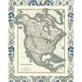 thumbnail image 2 of Johnston 12x14 Black Ornate Wood Framed with Double Matting Museum Art Print Titled - Bordered Map of North America, 2 of 4