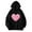 Black, variant on XIAONU Womens Hoodies Heart-Print Floral Hooded Sweatshirt Baggy Long Sleeves Drawstring Hoodie Tops With Pockets