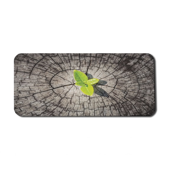 Tree of Life Computer Mouse Pad, Dried Earth with Last Bush Saving Planet Symbolic Image Hope Nature Home, Rectangle Non-Slip Rubber Mousepad X-Large, 35" x 15" Gaming Size, Brown Green, by Ambesonne