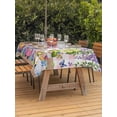thumbnail image 3 of Outdoor Tablecloths with Umbrella Hole & Zipper, Blue Purple Gnomes 60 x102 Inch Rectangle Tablecloths, Spring Hydrangea Flower Leaf Pink Plaid Waterproof Table Cloth, Patio/Pool/Picnic Table Covers, 3 of 8