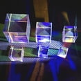 thumbnail image 4 of Cubo de prisma, captador de sol, cubo óptico de dispersión de color, prisma portátil de cristal blanco sintético para entretenimiento caleidoscópico., 4 of 8