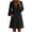 *Black, variant on Women's Cotton Linen Deep V-Neck Tunic Dress , Summer Empire Waist Dress For Women , Ladies' 3/4 Bell Sleeve Babydoll Dress with Pockets,Black,S-2XL