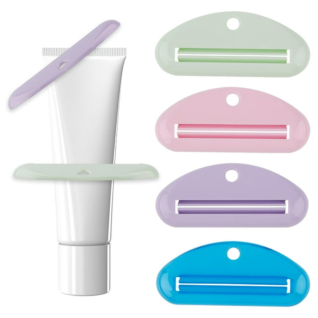 WJCA 8-Piece Tube Roller Set, Plastic Squeezer Dispenser for Maximum Efficiency, Bathroom and Household Organizer, Multicolor Assortment