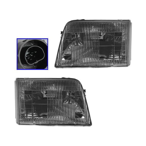 Headlight Assembly Set 2 Piece - Compatible with 1993 - 1997 Ford Ranger 1994 1995 1996
