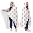 thumbnail image 2 of Wearable Blanket,White Cartoon Unicorn Star Pattern Hooded Wearable Flannel Blanket for Adults & Teens,Winter Poncho Shawl Wrap Cape Cozy Anti-Pill,60"x80", 2 of 5