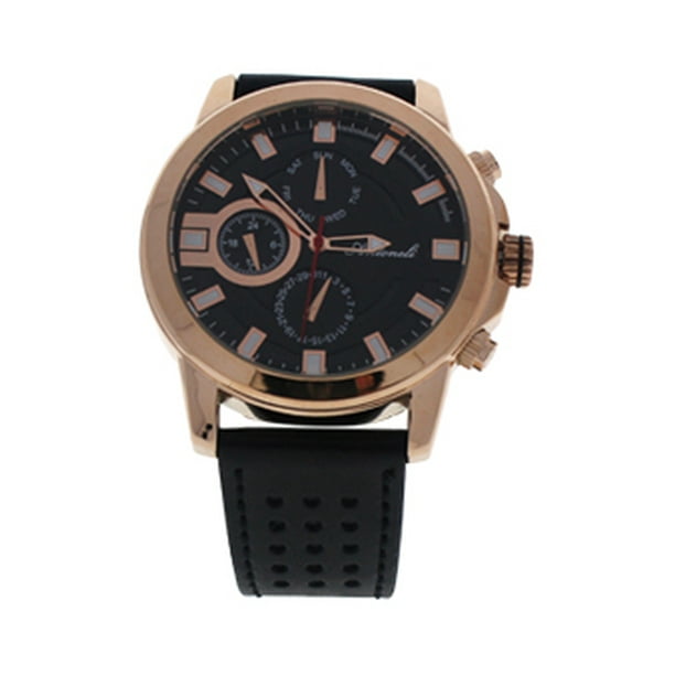 Antoneli M WAT 1311 AG0064 03 Rose Gold Black Leather Strap Watch
