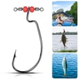 Saltwater Fishing Tackle Drop Shot Hook with Swivels Wide Gaps Barbed ...