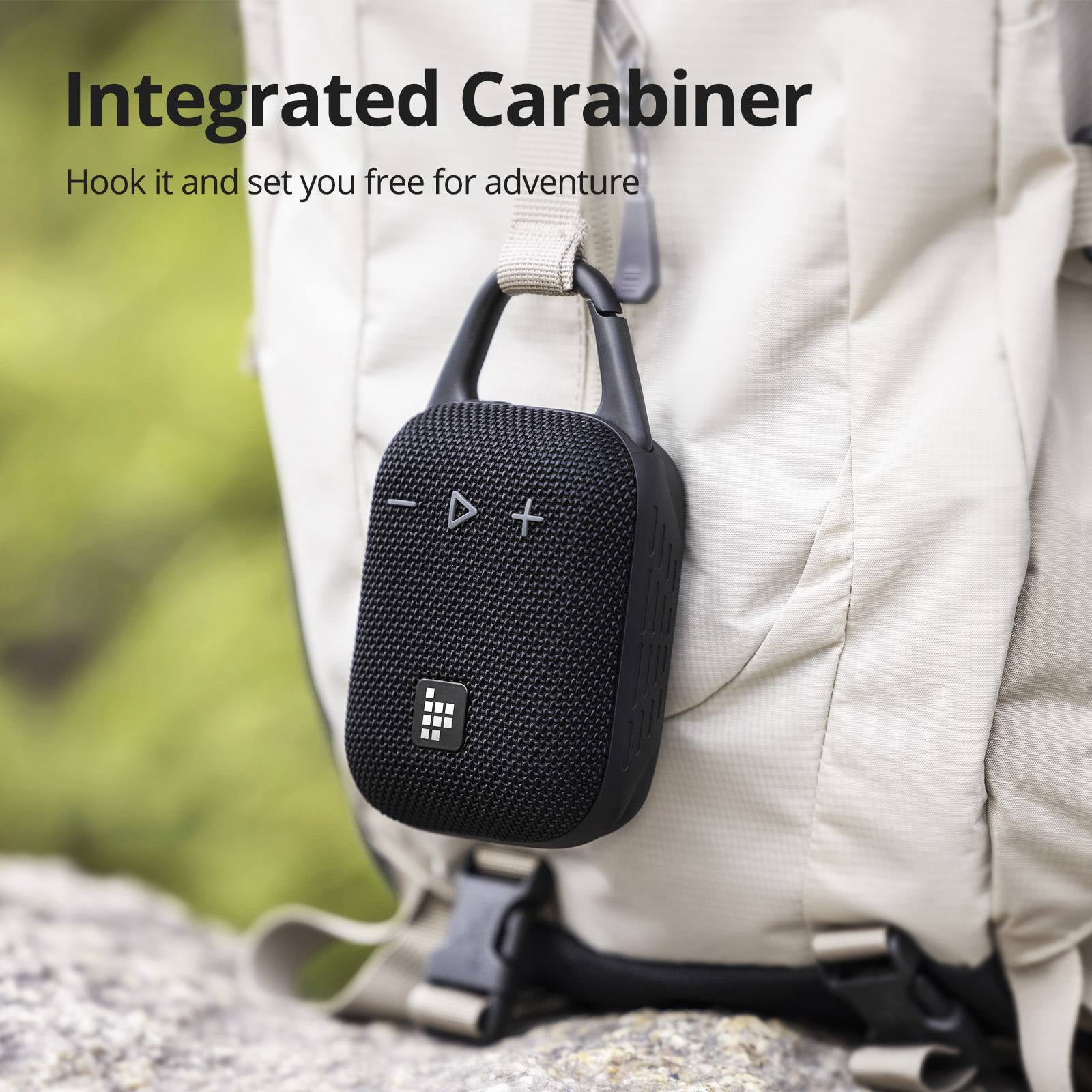 Tronsmart Mirtune H1 Portable Bluetooth Speaker, Big Audio and Punchy Bass, Integrated Carabiner, IPX7 Waterproof, 20H Playtime - Black