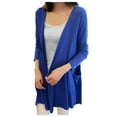thumbnail image 1 of HBFAGFB Womens Cardigan Comfortable Long Sleeves Thin Spring Summer Jacket with Pockets Blue Size One Size, 1 of 5