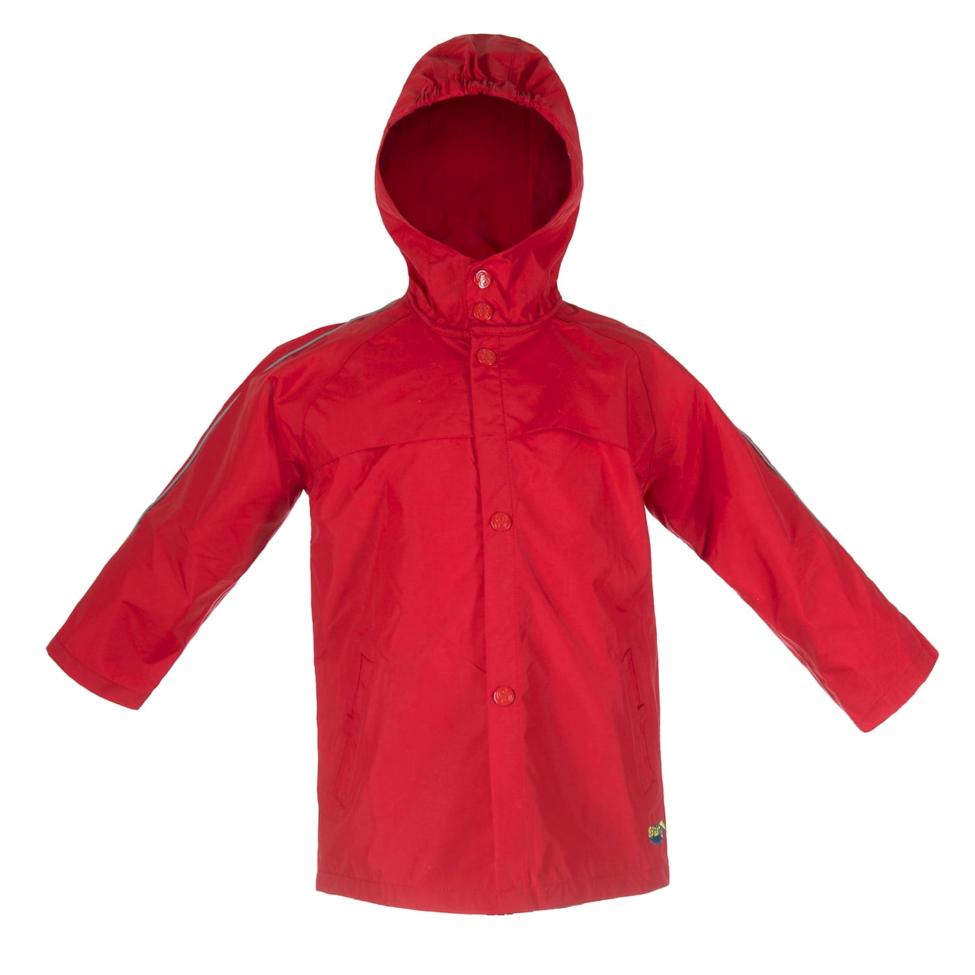 Flashing boy Age 2-10 Years Kids Hooded Button Down Long Jacket Bow Rainwear Lightweight Raincoat 