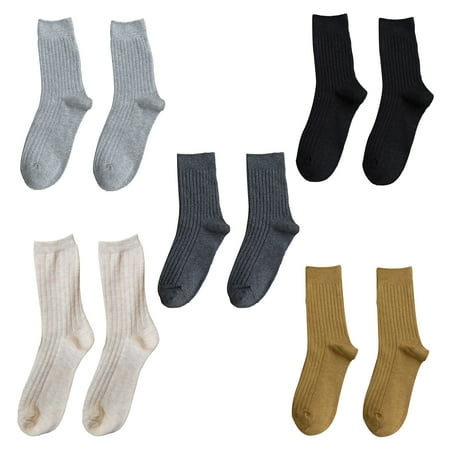 

Taluosi Winter Spring Solid Color Cotton Breathable Women Soft Warm Middle Tube Socks