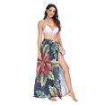 thumbnail image 2 of FORMRS Womens Beach Sarong Semi-Sheer Bikini Wrap Skirt Swimsuit Cover-ups, Retro Christmas Poinsettia, 2 of 7