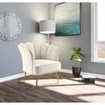 thumbnail image 2 of Meridian Furniture Jester Cream Velvet Accent Chair with Gold Iron Legs, 2 of 9