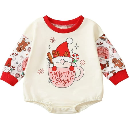 

PIKADINGNIS Newborn Baby Girls Boys Halloween Romper Long Sleeve Crewneck Sweatshirts Oversized Jumpsuit Fall Winter Clothes