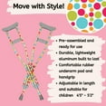 thumbnail image 3 of My Crutches-Fashion Designed Colored Youth Junior Crutches for Kids/Teens/Adults w Adjustable Handgrip & Length  Lightweight  Durable Aluminum w Underarm Pad (Polka Dots  for Heights 4'5" to 5'2"), 3 of 4