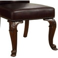 thumbnail image 3 of Majestic Traditional Brown Cherry 9pc Dinng Set Table w Leaf 8x Side Chairs Leatherette Tufted Cushion Seats Double Pedestal, 3 of 9
