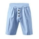 thumbnail image 4 of pstuiky Pantalones cortos de gimnasio, Pantalones cortos de lino con cintura elástica y botones de color liso para hombre, versátiles y a la moda. Pantalones cortos de baloncesto, 4 of 8