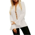 thumbnail image 2 of YueHuiYing Women's Lightweight Open-Front Suit Jacket - Long Sleeve Draped Blazer for Office and Smart Casual Wear, 2 of 7