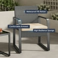 thumbnail image 2 of Asofer 3 PCS Patio Furniture Set, Outdoor Wicker Chair with Glass Table, Poolside, Balcony, Beige, 2 of 7