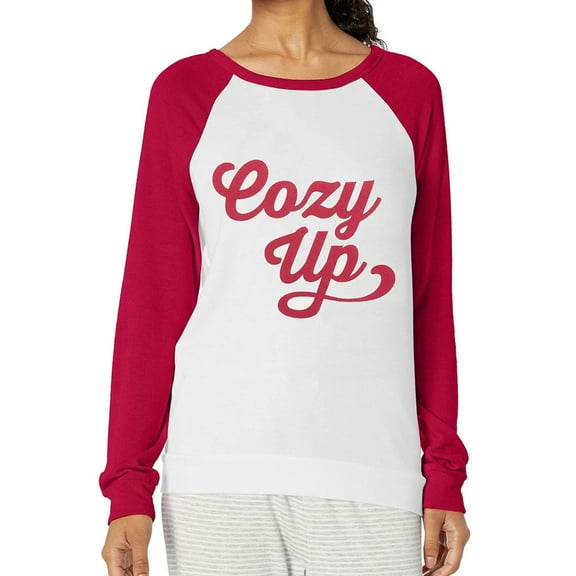 P.J. Salvage Womens Cozy Up Pajama Sweater, Red, Medium