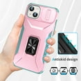 thumbnail image 5 of Phone Case for iPhone 14 Case with Sliding Camera Cover, with 360° + 100° Free Rotation Metal Finger Ring Bracket, Fit Magnet Car Mount, 2 In 1 Case Cover for iPhone 14, Rosegold, 5 of 8