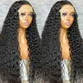 thumbnail image 4 of 360 Glueless Full Lace Wig Curly Human Hair Wigs 36 Inch 13x6 UTOURS Lace Frontal Wigs For Women Water Wave Transparent, 4 of 5