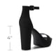 thumbnail image 4 of Sandalia para Mujer DREAM PAIRS DWUMHS2508 Tacón de 10 cm en Gamuza Negra, 4 of 7