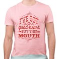 thumbnail image 2 of I've Got a Good Heart but This Mouth Shirt Unisex Large Pink, 2 of 5