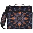 thumbnail image 2 of Zipper Binder with Shoulder Strap 2 inch 3 Ring Waterproof File Folder Organizer Bag 500 Sheet Feathers and Beads Pattern, 2 of 8