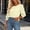*Beige, variant on ClodeEU Women's Round Neck Puff 3/4 Sleeve Blouse,Casual Loose Tunic Top Beige,Women's Plus L