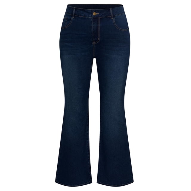 Vaqueros Hanna Nikole para mujer, largos, acampanados, 20 Plus