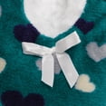 thumbnail image 7 of BambooMN Women's Heart Stripes Slippers Non-Slip Grips - Blue Hearts - Small -2 Pairs, 7 of 7