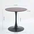 thumbnail image 6 of Brown Round Dining Table, 31.5" Tulip Table Kitchen Dining Table for 2-4 People with MDF Table Top & Pedestal Base, Mid-Century End Table Leisure Coffee Table Office Living Room Table, 6 of 17
