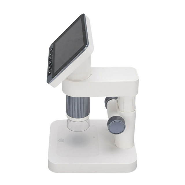 Electronic Microscope, 1500mAh Battery HD Magnifying Glass 4.5 Inch Large Screen 5-32X Magnification 12MP 1080P Resolution for Children Teaching Black,Grey