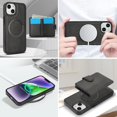 thumbnail image 4 of Decase for iPhone 13 Flip PU Leather Back Cover with 2-in-1 Detachable Magnetic Wallet with 5 Card Slots Compatible Mag-Safe and RFlD Blocking Kickstand and Wireless Charging,Black, 4 of 4