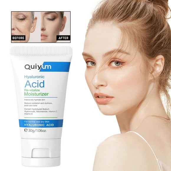 Jienlioq Hyaluronic Acid Face Cream with Shea Butter & Squalane – Anti-Aging Moisturizer for Sensitive Skin, Hydrating formula with Lactic Acid, Dark Spot Care, 30G