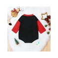 thumbnail image 3 of Gureui Newborn Baby Girls Boys Christmas Romper,Casual Letter Print Plaid Patchwork/Contrast Color Round Neck Long Sleeve Jumpsuits, 3 of 9
