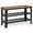black and brown, variant on Gymax 3-Tier Shoe Rack Industrial Shoe Bench with Storage Shelves for LivingRoom Grey