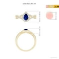 thumbnail image 4 of ANGARA Natural Twist Shank Pear Blue Sapphire Ring with Diamond Halo in 14K Yellow Gold for Women (Size-6x4mm) | September Birthstone, Anniversary, Jewelry Gift for Women | Natural Blue Sapphire Ring, 4 of 8