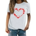 thumbnail image 1 of T-Shirts de la Saint-Valentin pour Femmes, T-Shirts Graphiques Cœur d'Amour, T-Shirts Graphiques Mignons pour Adolescentes, T-Shirts Décontractés Imprimés pour la Saint-Valentin, T-Shirt Col Rond Imprimé, Chandail pour Femmes, 1 of 8
