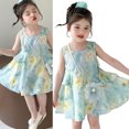 thumbnail image 2 of 2Pcs/pack Girls Party Dress and Pearls Bag Comfortable Sleeveless Design Quick Changing Outfits for Kids Age 2-9T, 2 of 9