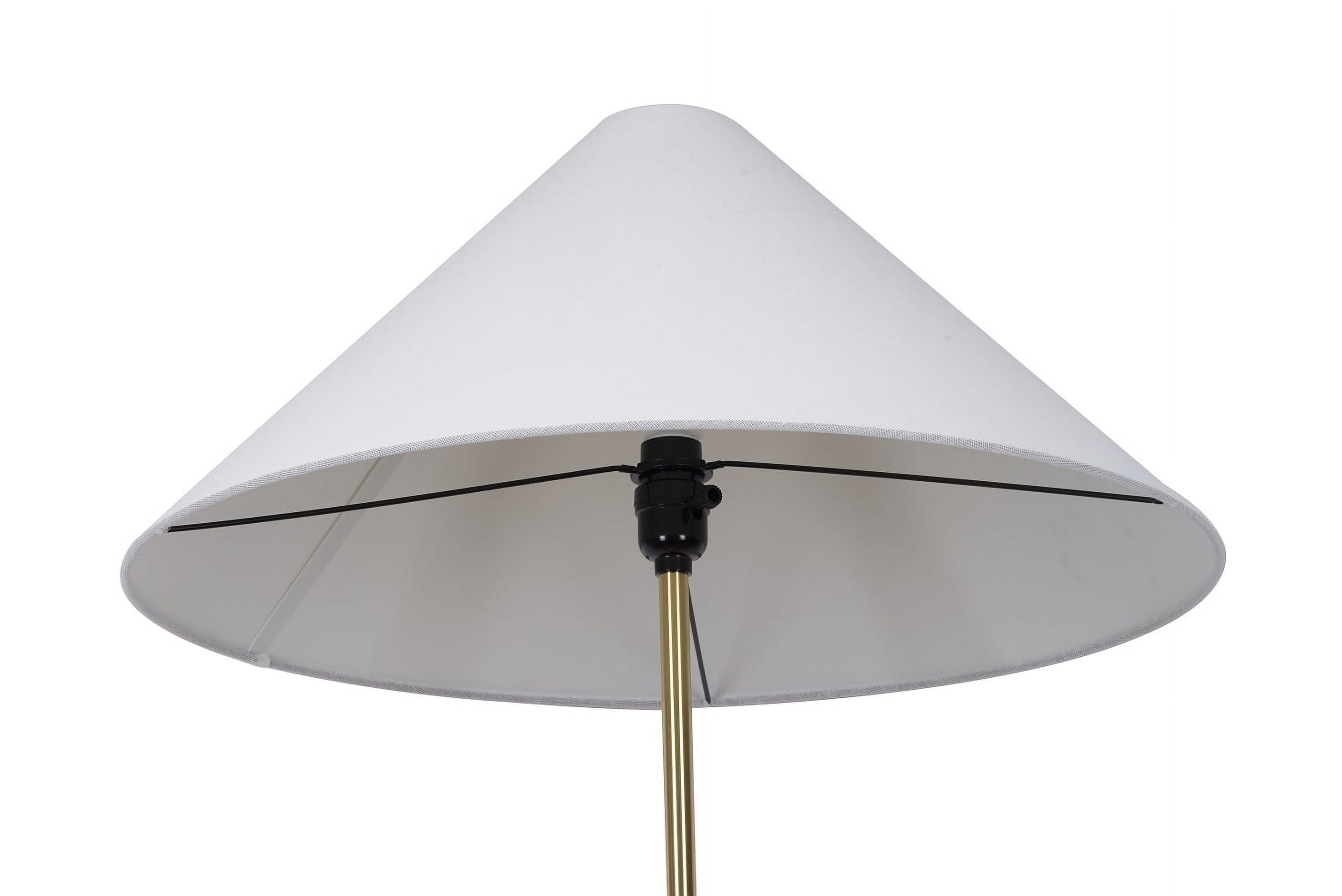 My Texas House 64'' Floor Lamp with White Fabric Empire Shade Transitional Floor Light Fixture for Living Room, Bedroom, or Office, Gold