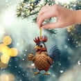 thumbnail image 5 of Niusricy Funny Christmas Chicken Ornament Holiday Decoration Acrylic Hanging Christmas Tree Ornaments Farm Rooster Christmas Tree Pendant, 5 of 5